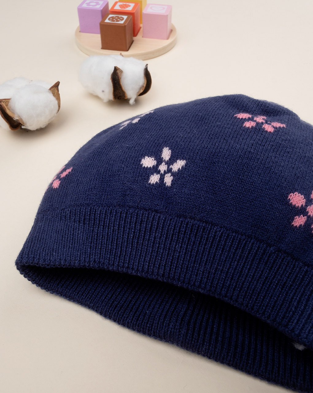 Cappello tricot bimba blu