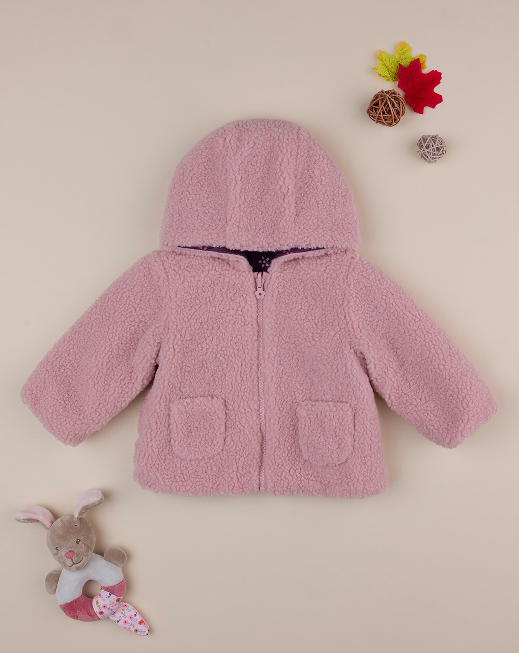 Giacca reversibile bimba rosa