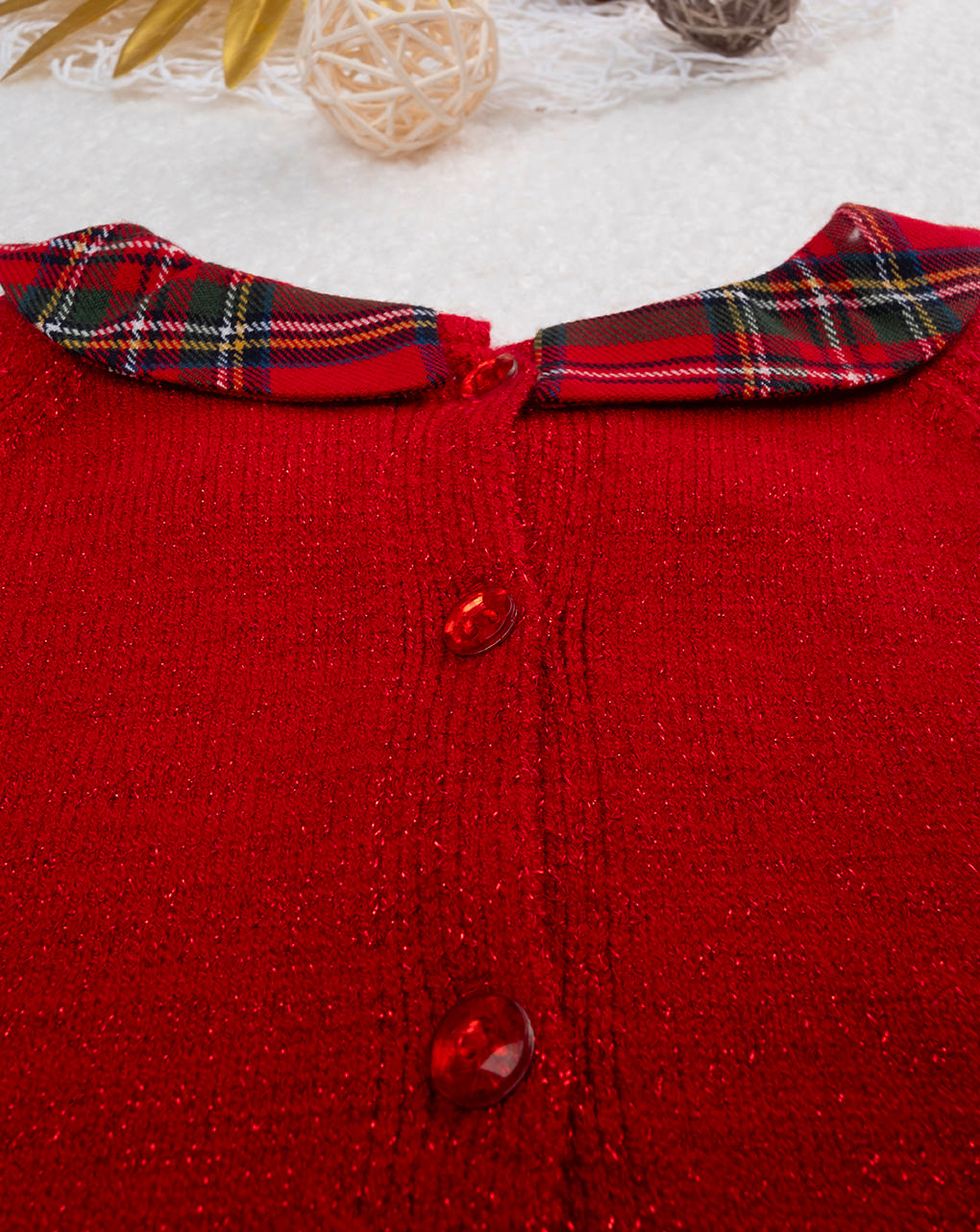 Abito bimba tartan rosso