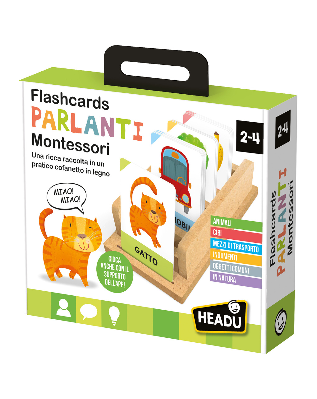 Ludoteca flashcards parlanti montessori - 2+ - headu