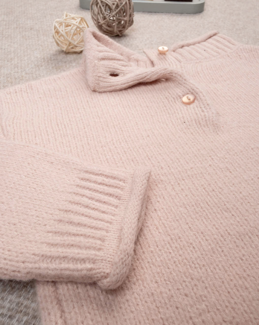 Maglia tricot bimba rosa