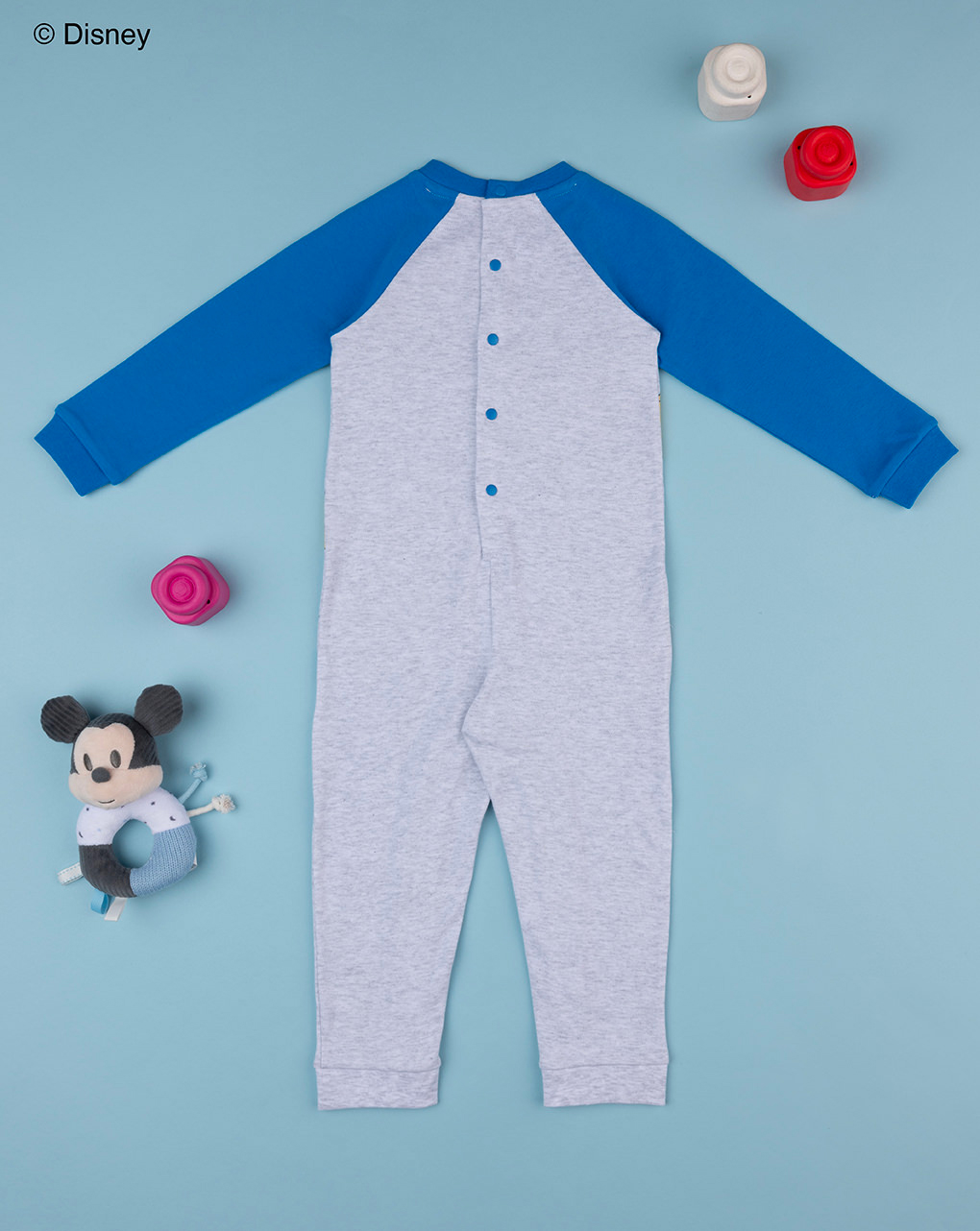 Pigiamone bimbo grigio/azzurro mickey mouse