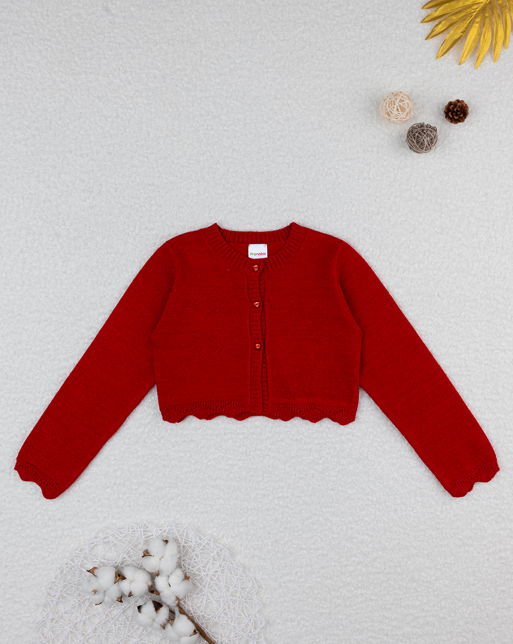 Cardigan tricot bimba rosso