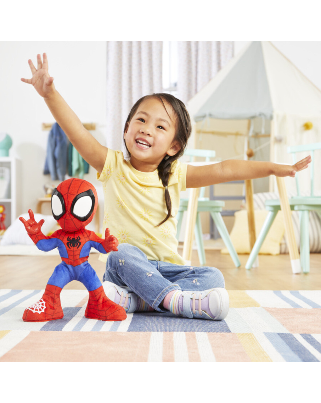 Spidey balla e gattona - peluche interattivo - 3+ - hasbro marvel spidey