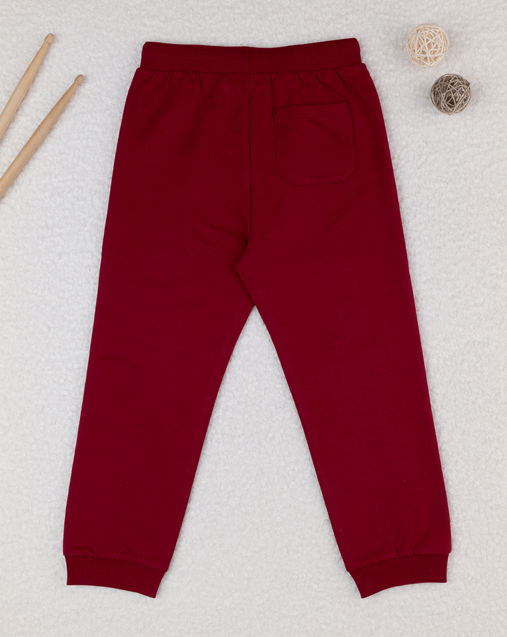 Pantalone felpato bimbo bordeaux