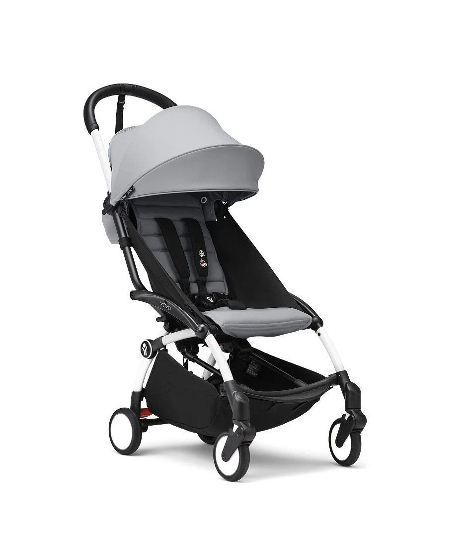 Passeggino con telaio yoyo³ white e rivestimento stone 6+ - stokke® yoyo®