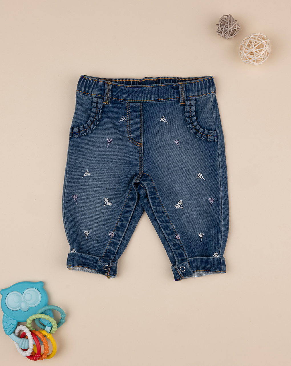 Pantalone denim bimba blu