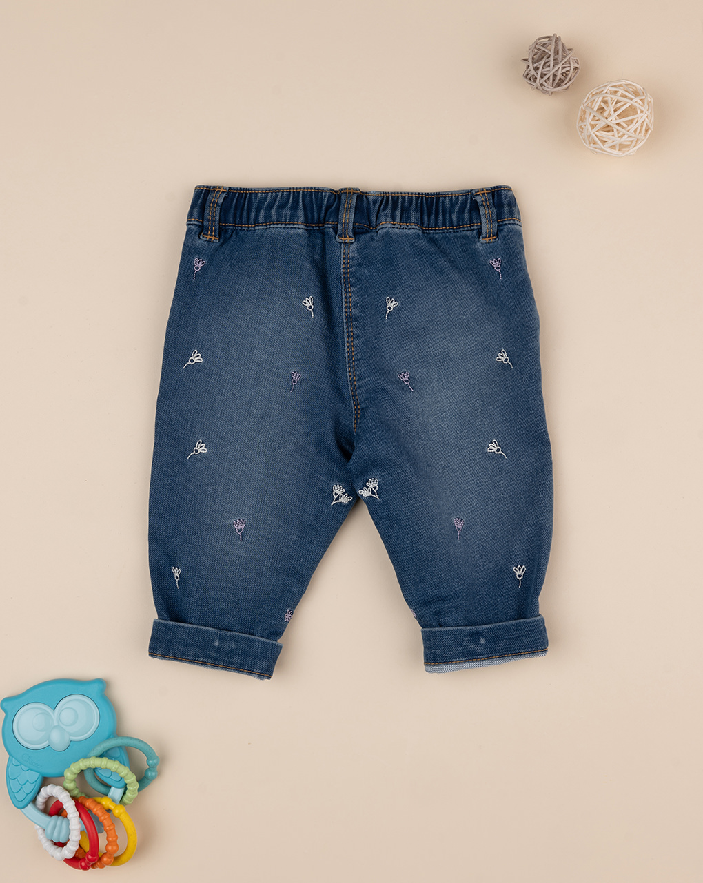 Pantalone denim bimba blu