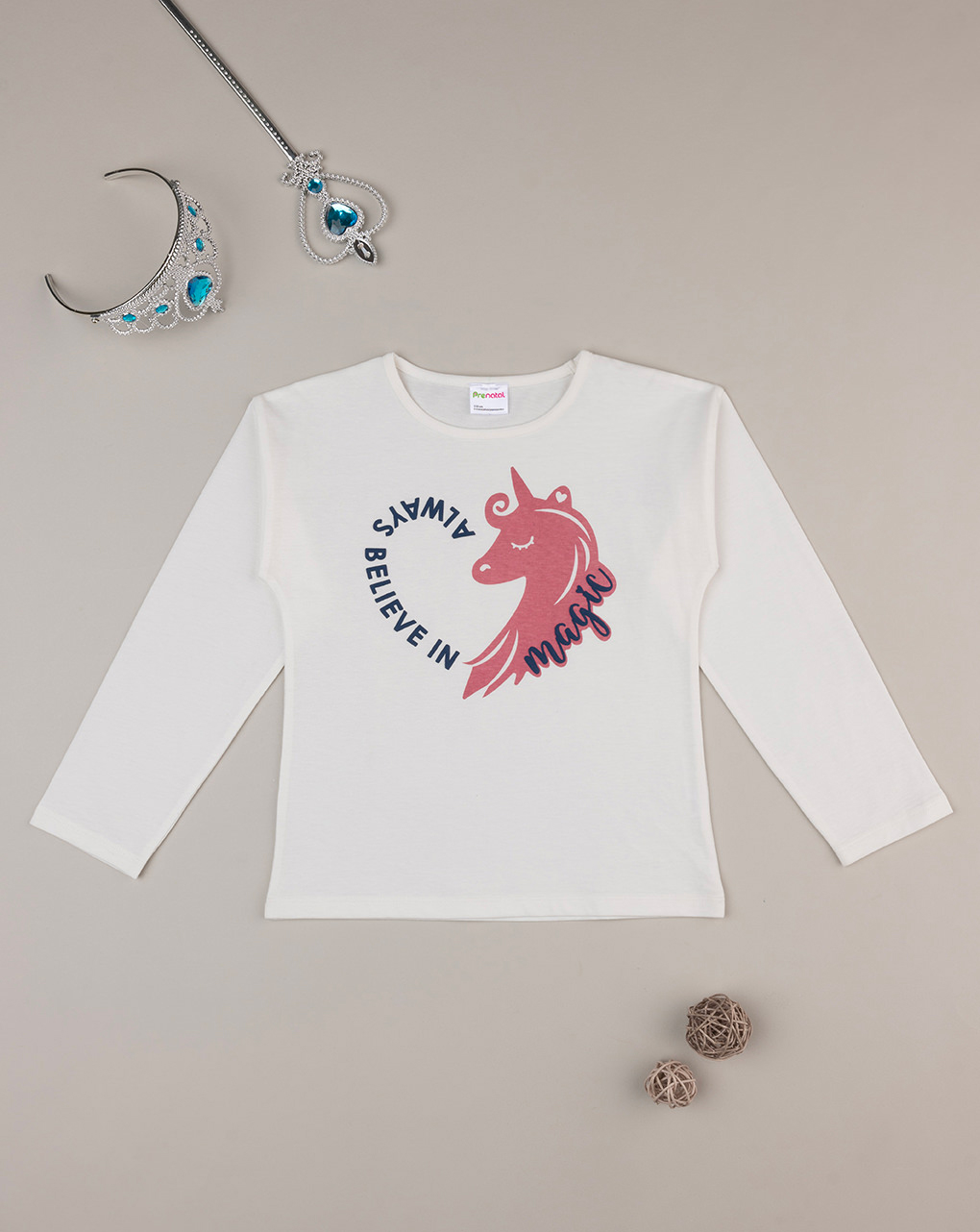 T-shirt bimba bianca stampata