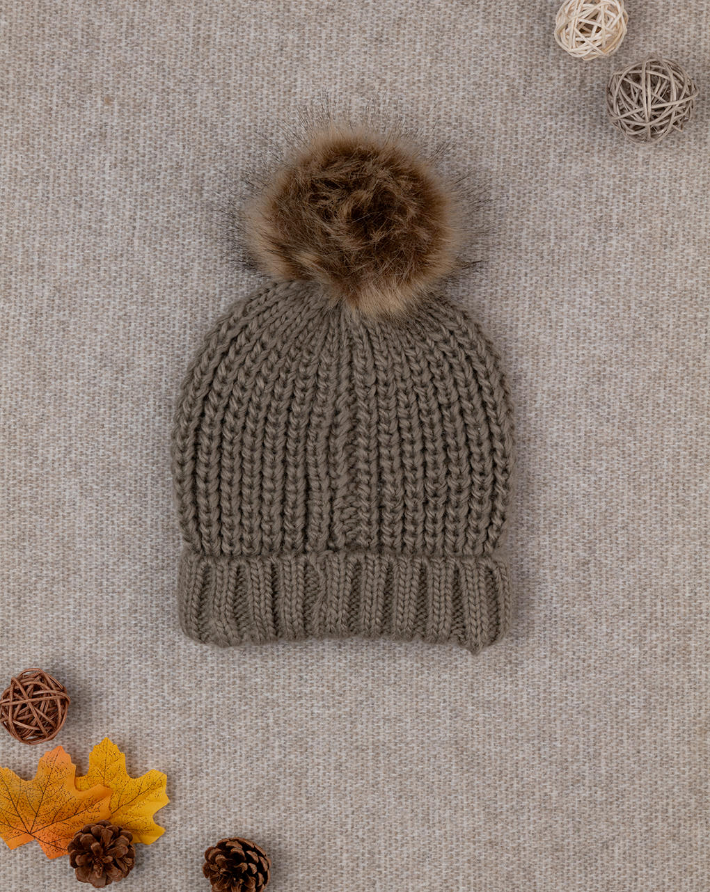 Cappello bimba tricot grigio