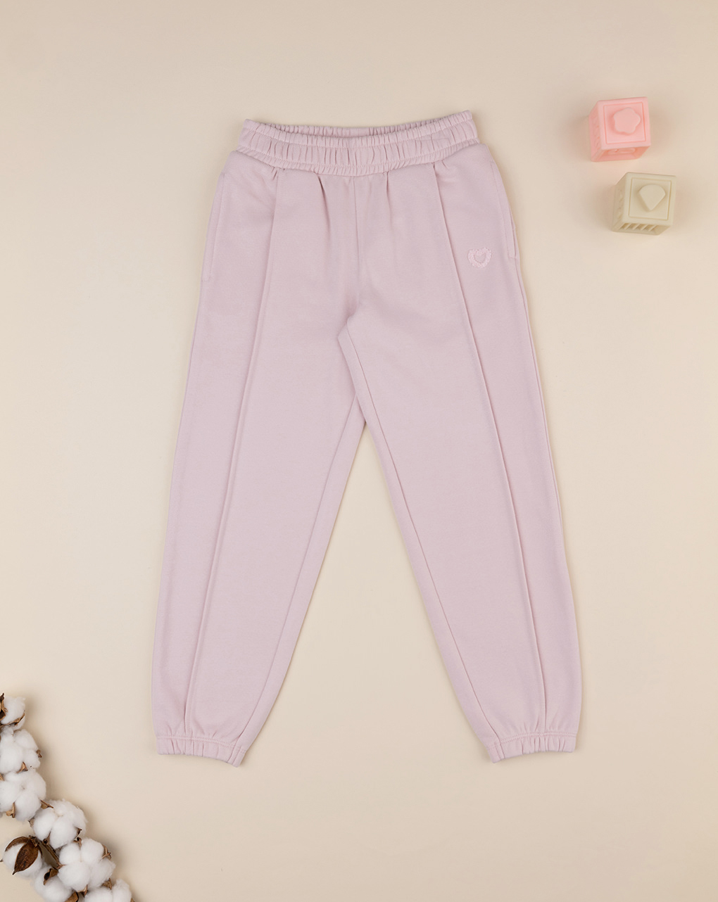 Pantaloni felpati rosa bambina