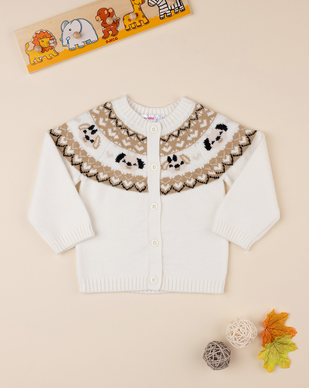 Cardigan tricot bimba panna