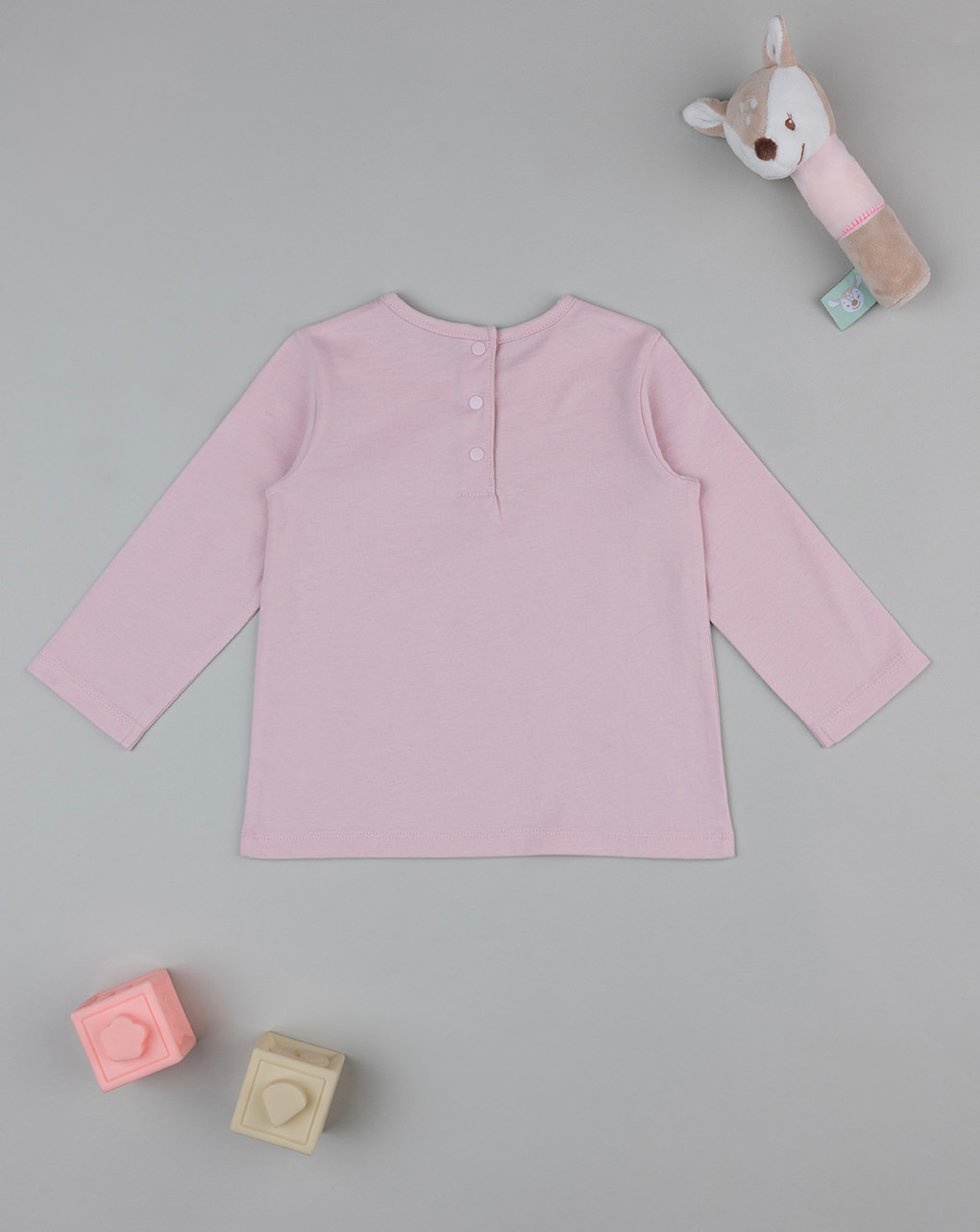 T-shirt bimba rosa con stampa