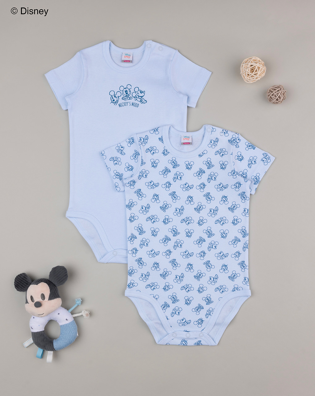 Pack 2 body bimbo mickey organic cotton