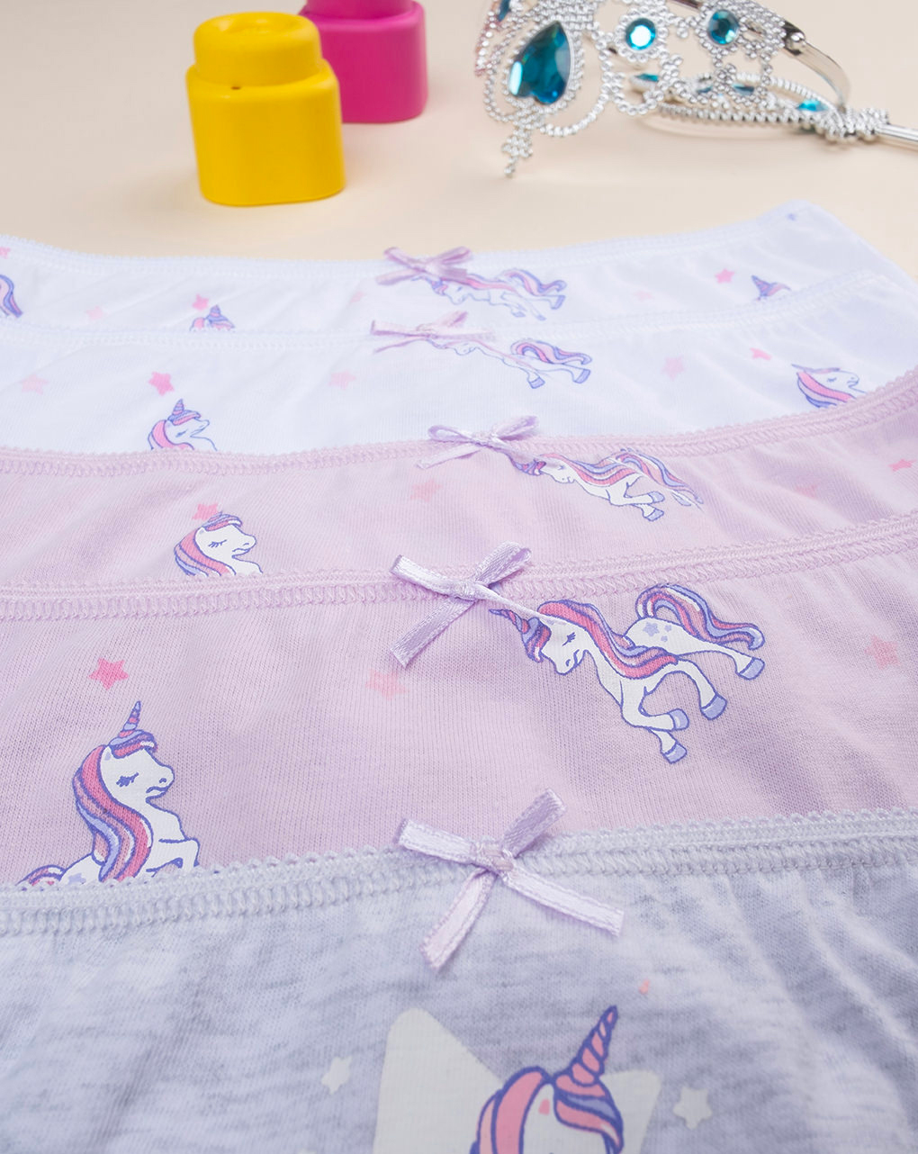 Pack 7 slip bambina unicorni