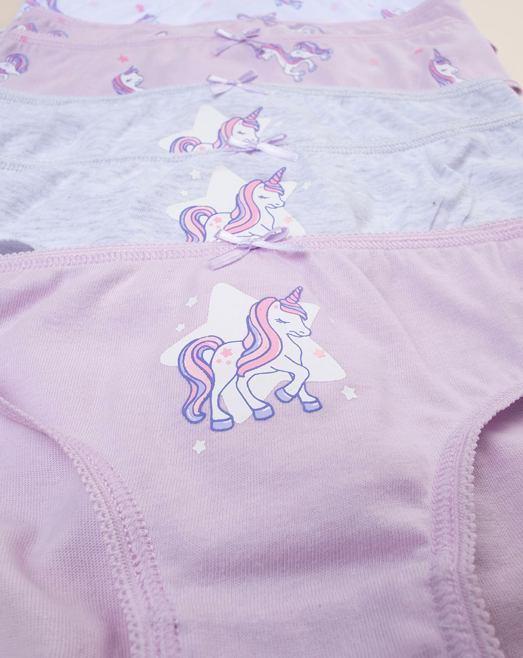 Pack 7 slip bambina unicorni