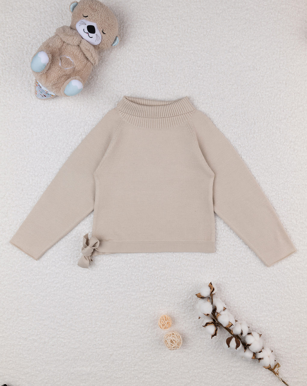 Tricot beige bambina