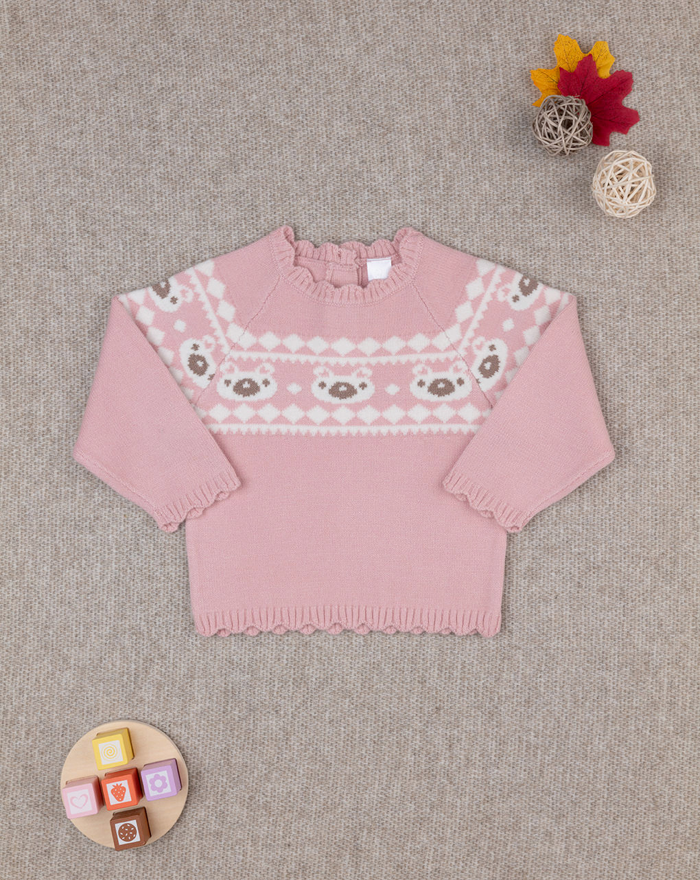 Maglia tricot bimba rosa