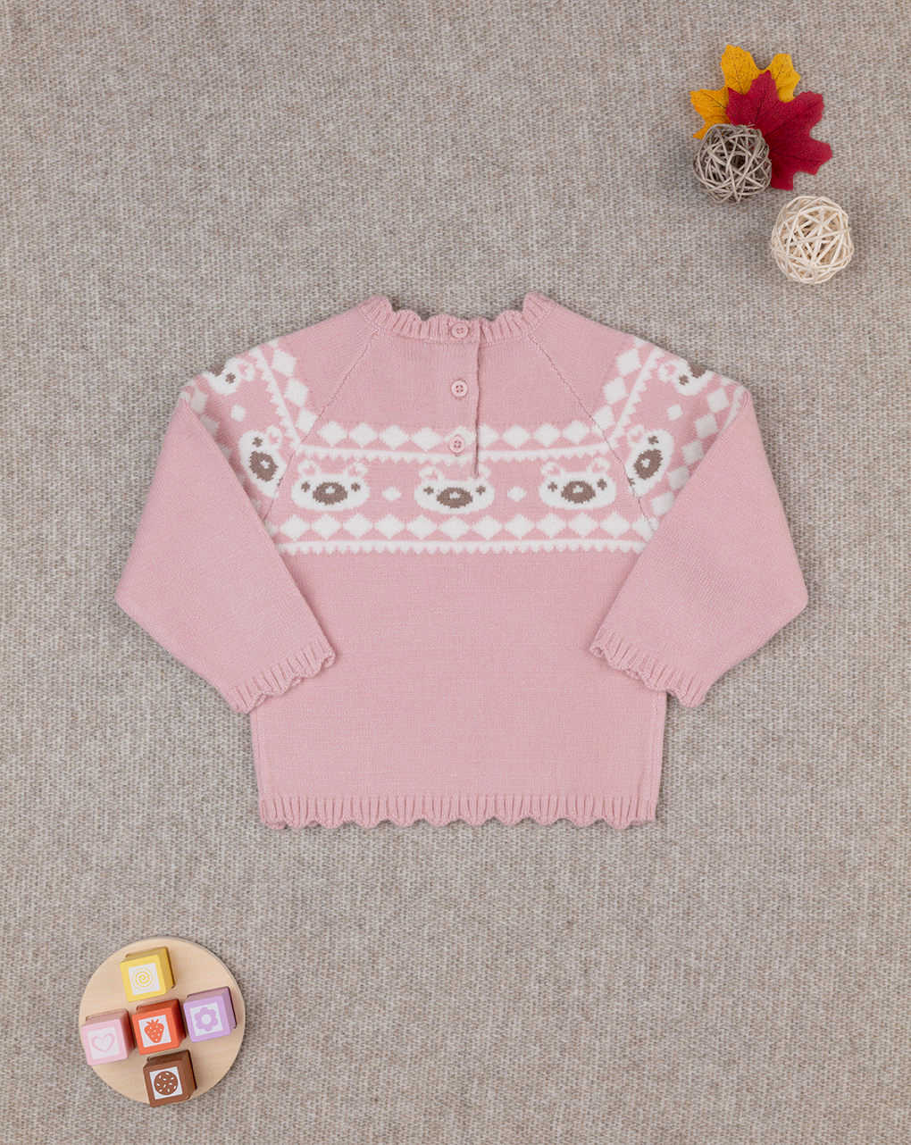 Maglia tricot bimba rosa