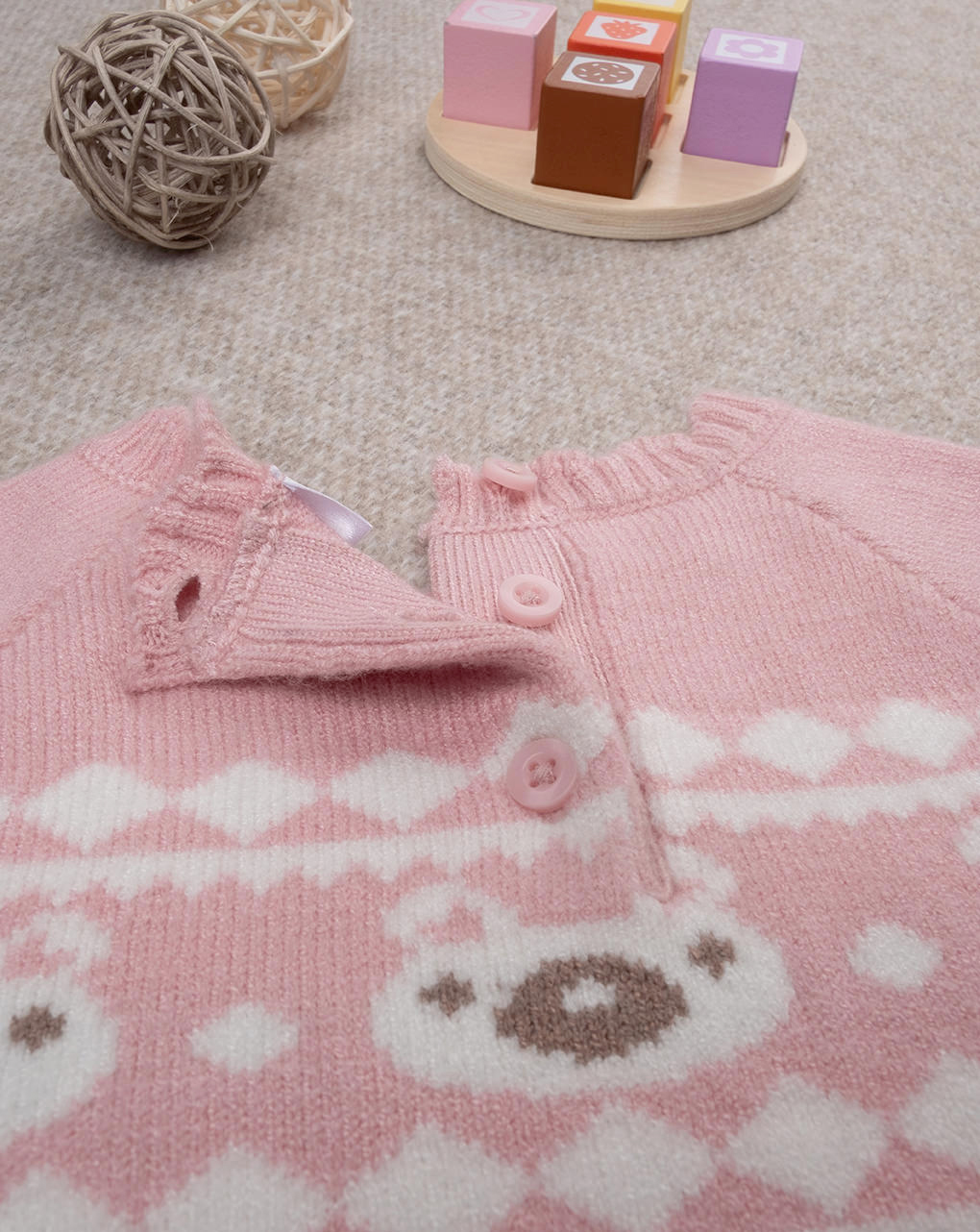 Maglia tricot bimba rosa