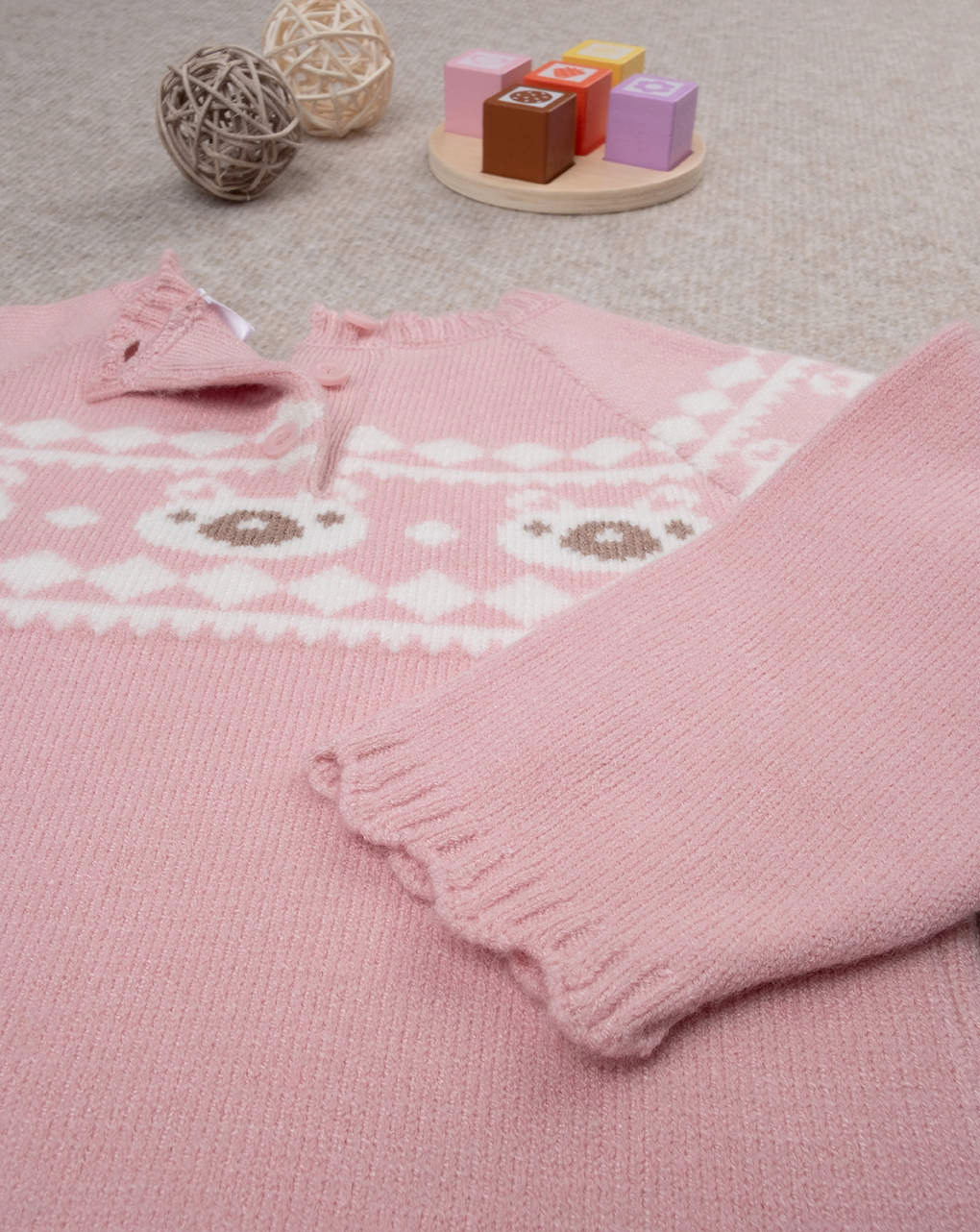 Maglia tricot bimba rosa