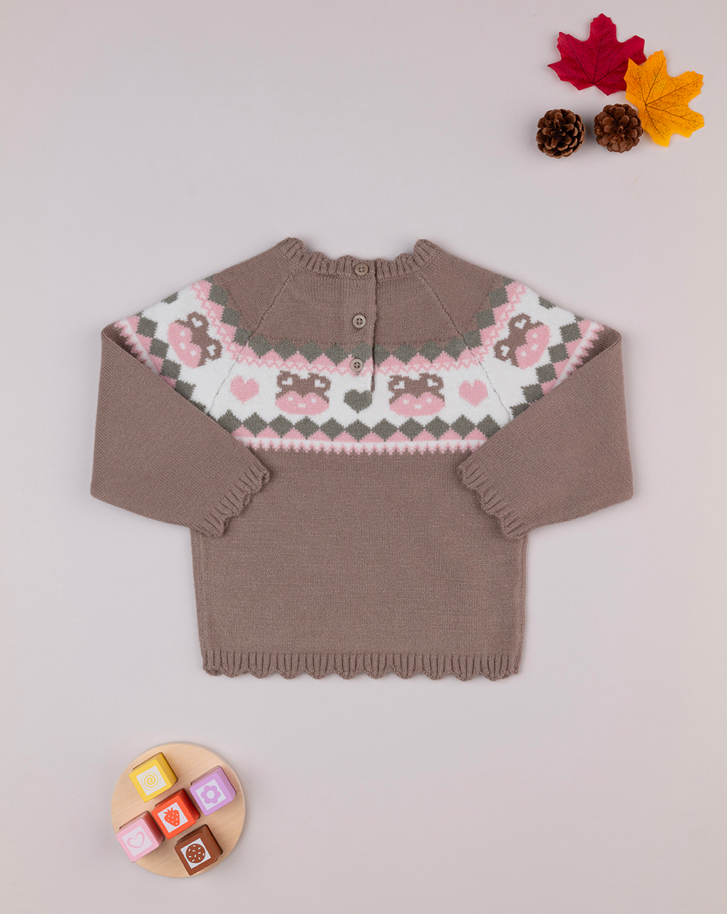 Maglia tricot bimba marrone