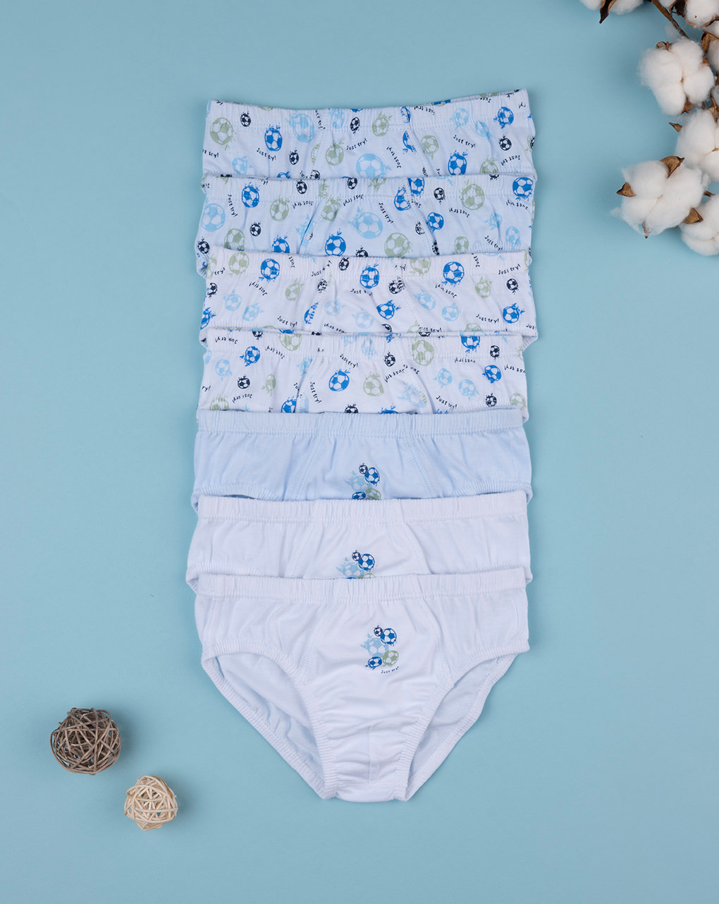 Pack 7 slip bimbo azzurro