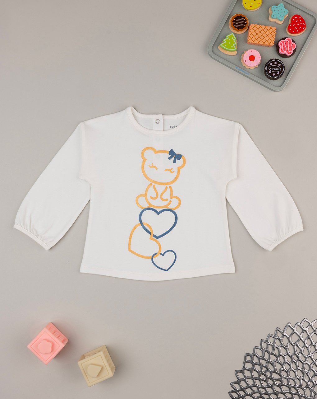 T-shirt bianca bimba con stampa