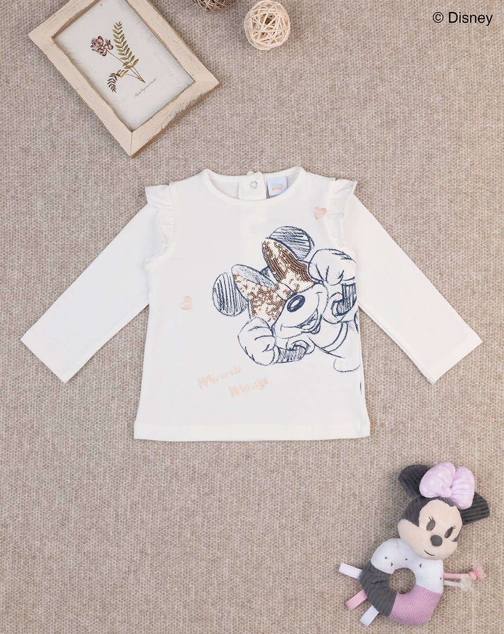 T-shirt maniche lunghe bimba disney minnie