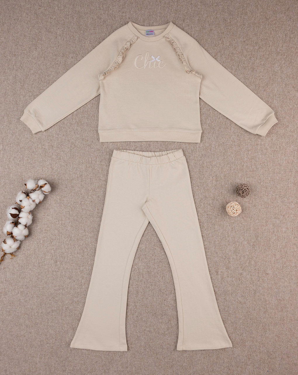 Completo jogging bimba beige