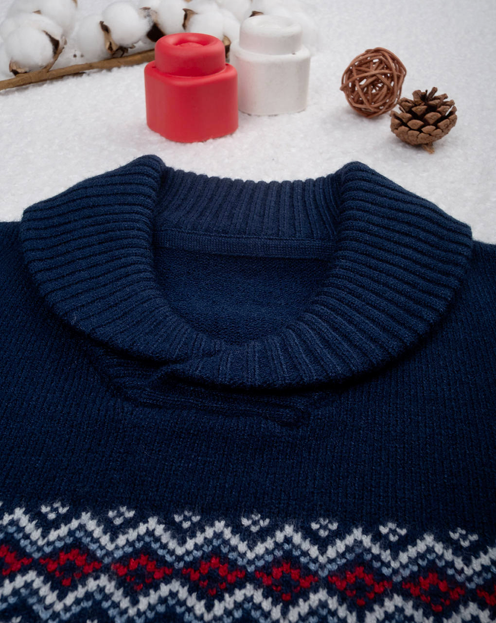 Maglia tricot blu bambino