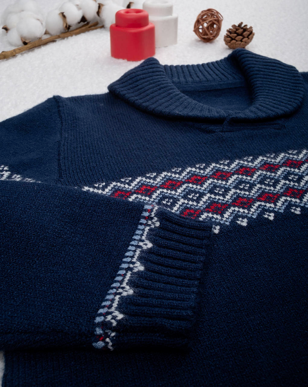 Maglia tricot blu bambino