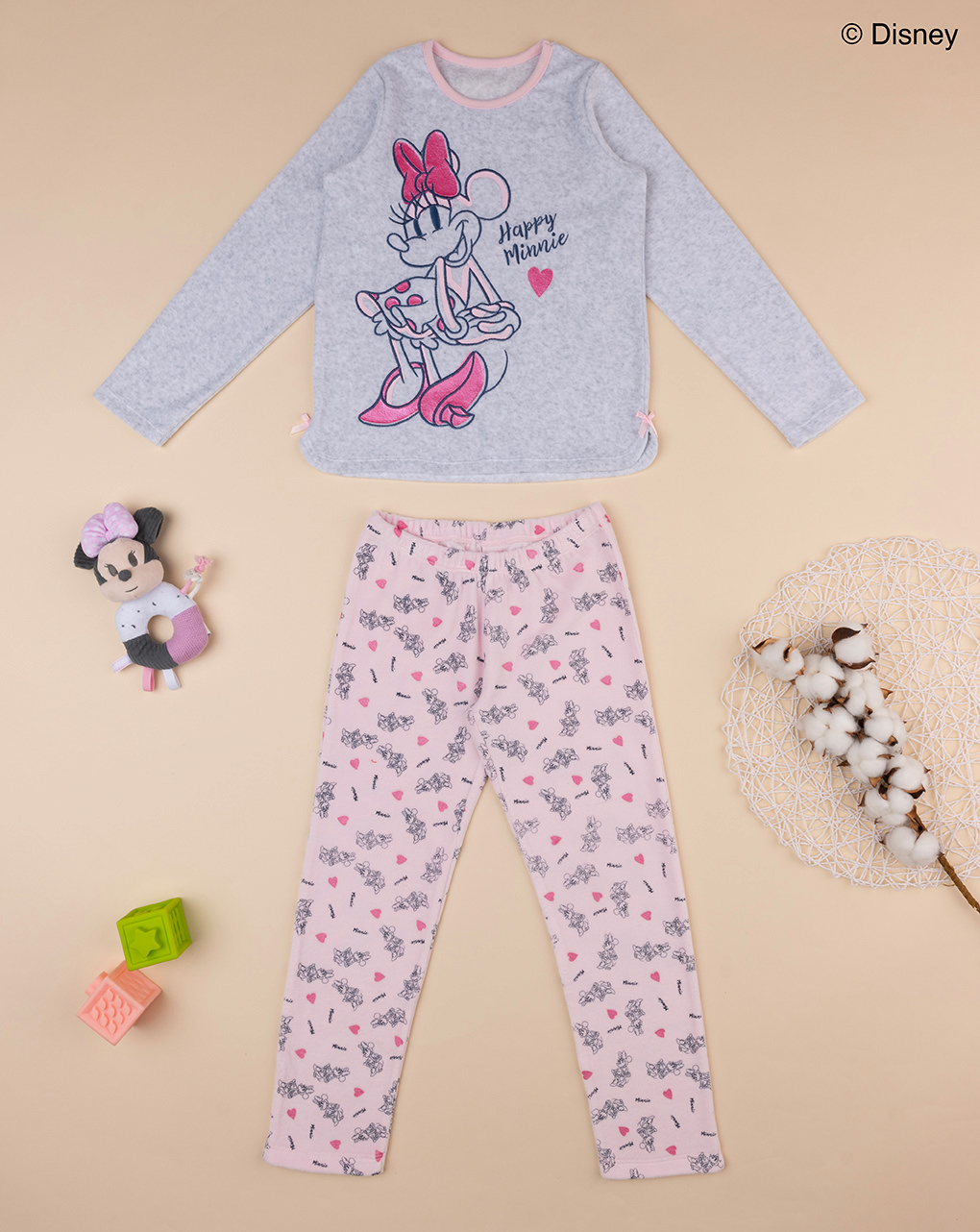 Pigiama bimba rosa minnie