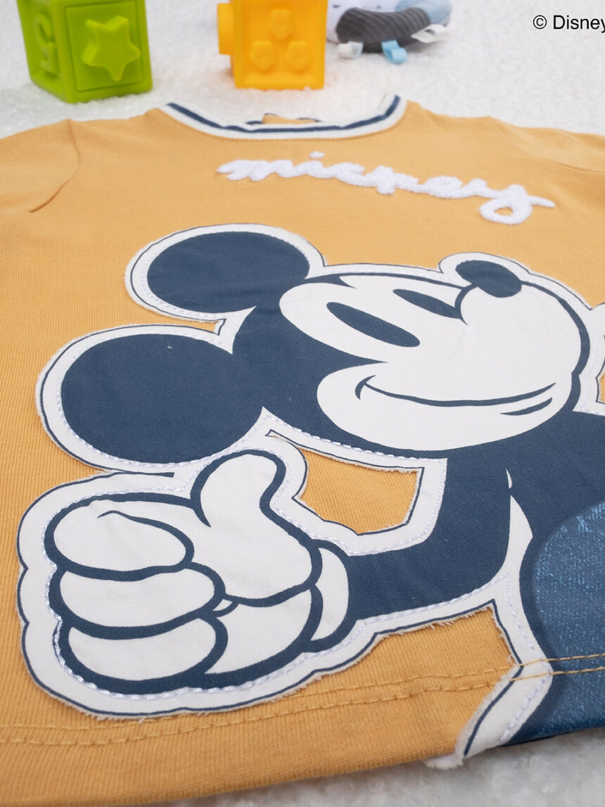 T-shirt bimbo gialla mickey mouse - Prénatal