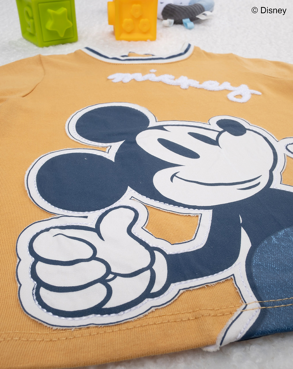 T-shirt bimbo gialla mickey mouse