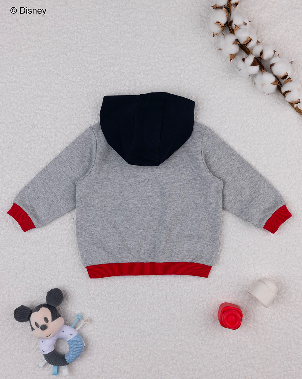 Felpa bimbo mickey mouse grigio/rosso