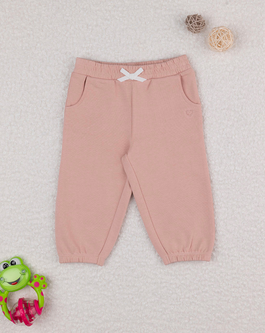 Pantalone french terry bimba rosa