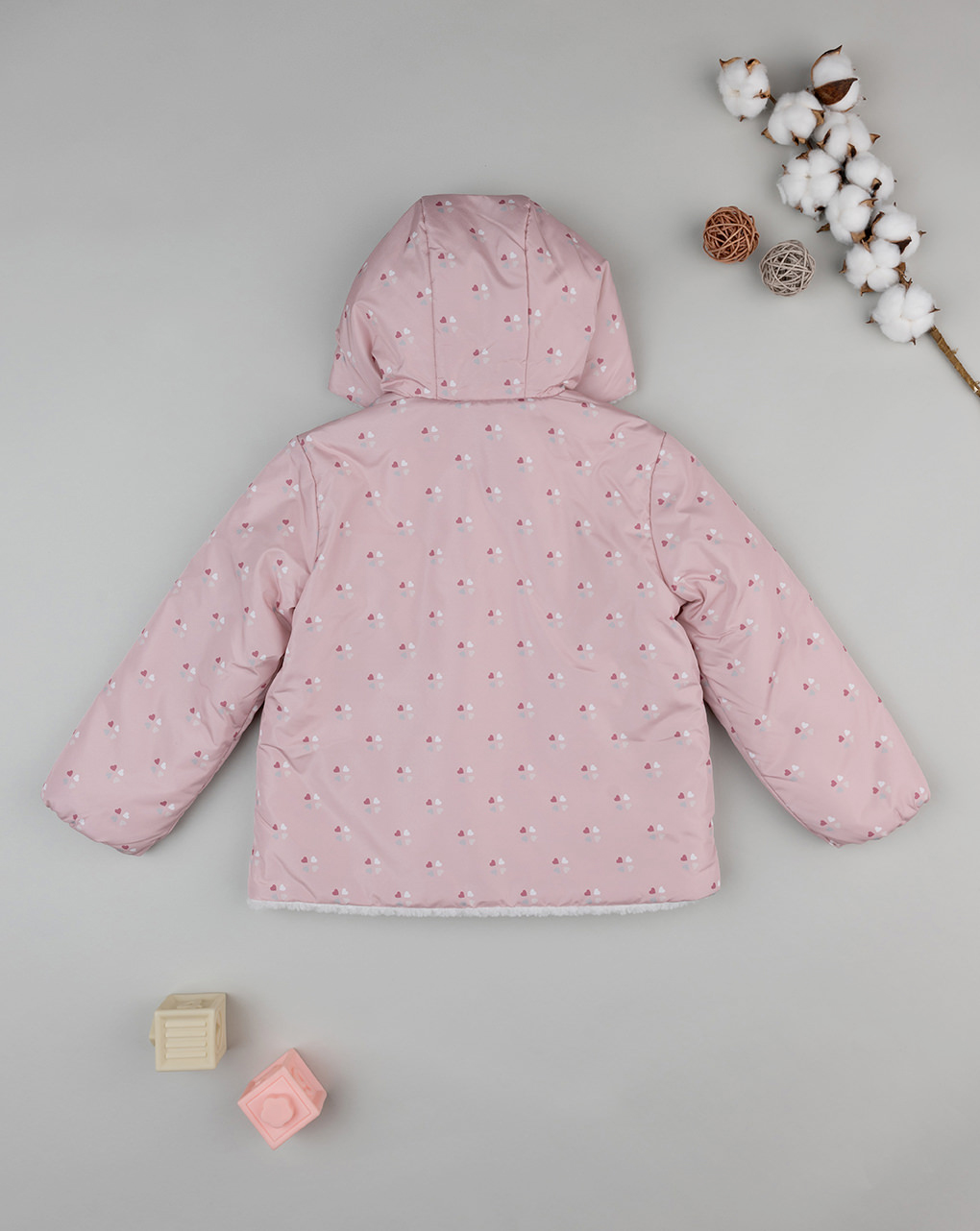 Giacca reversibile bimba rosa