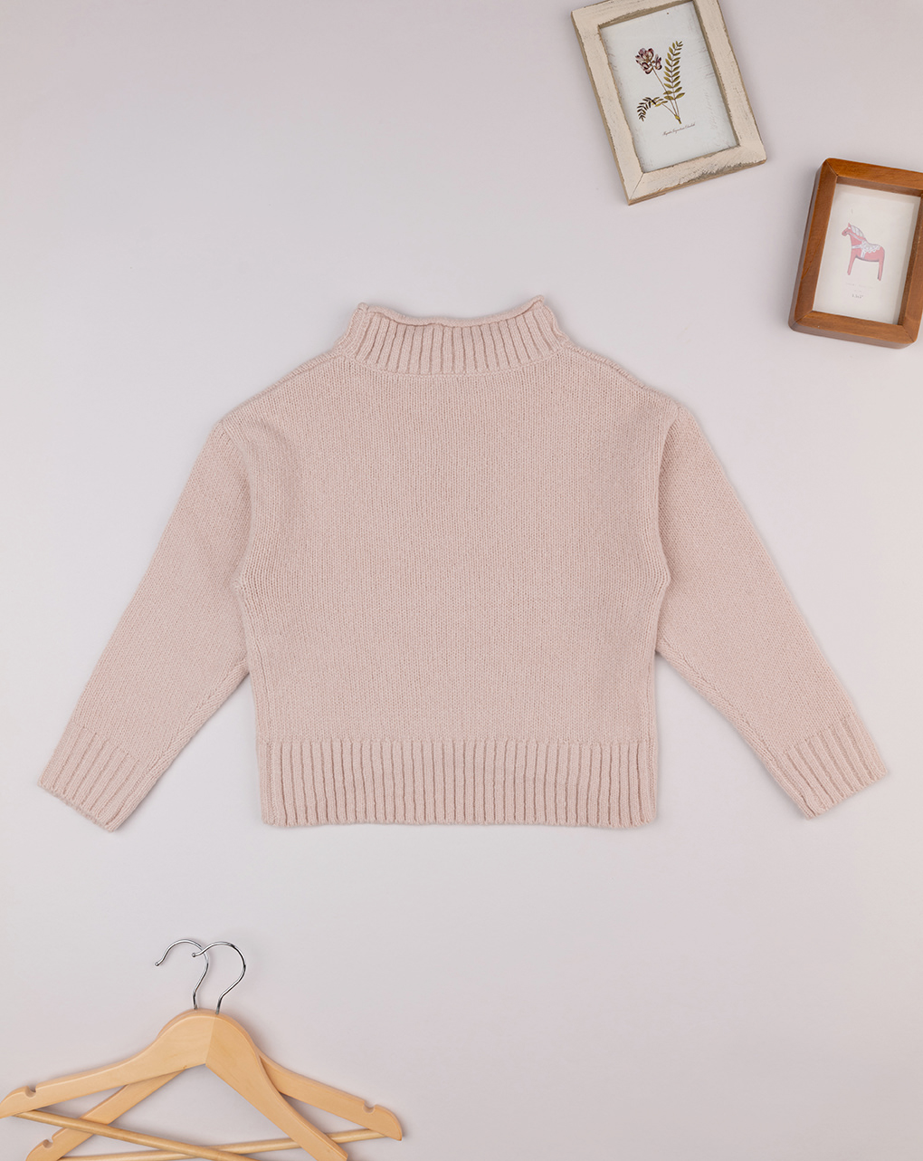 Maglia tricot rosa bambina