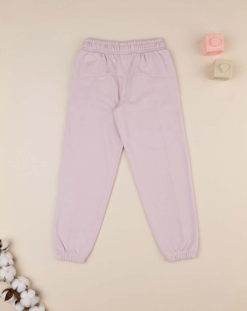 Pantaloni felpati rosa bambina