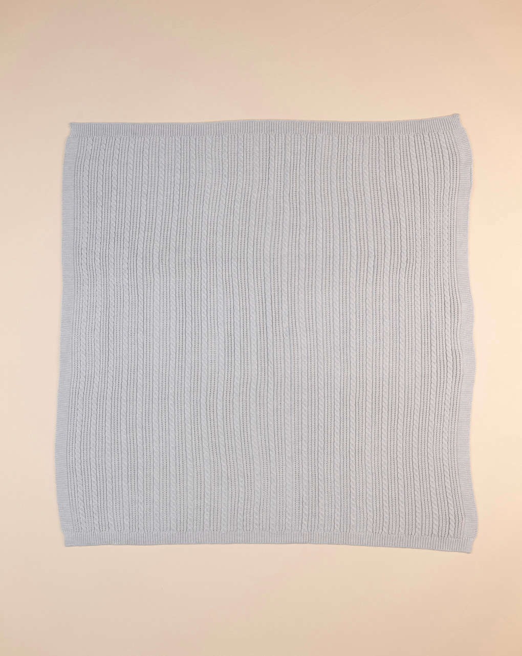 Coperta neonato in tricot grigio melange