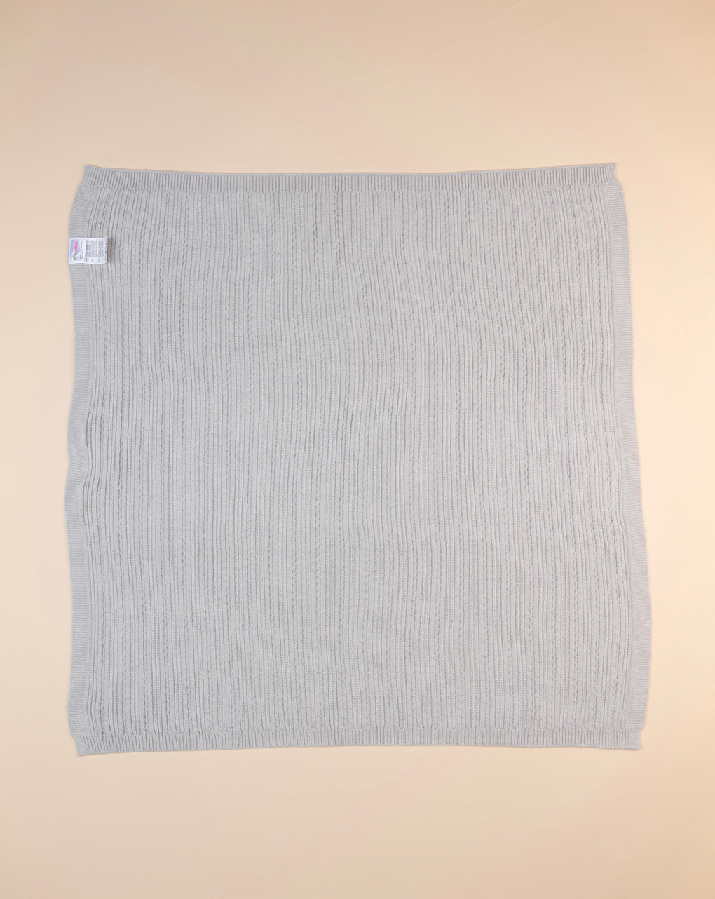 Coperta neonato in tricot grigio melange