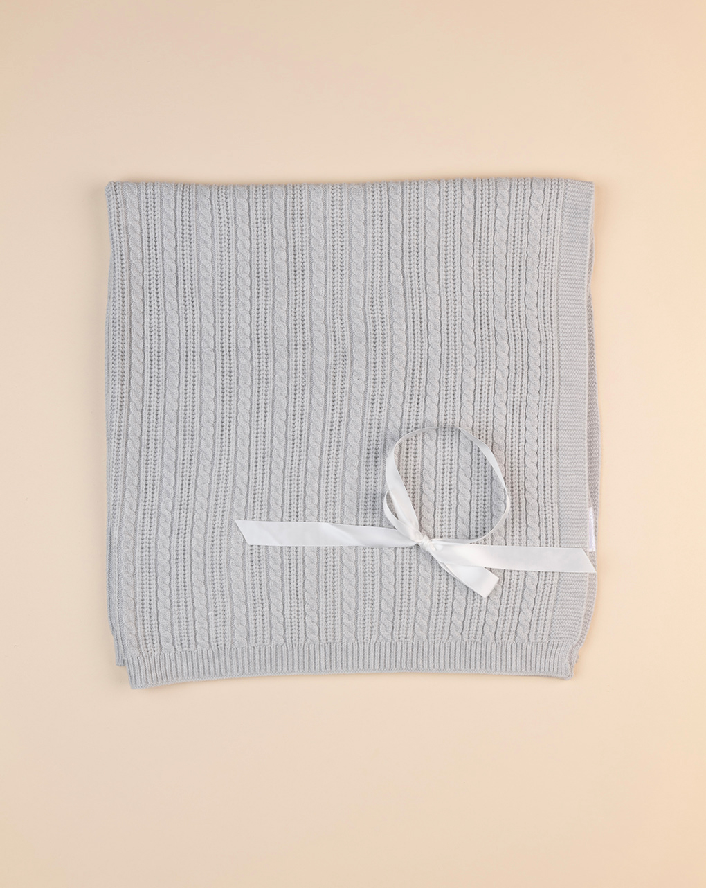 Coperta neonato in tricot grigio melange