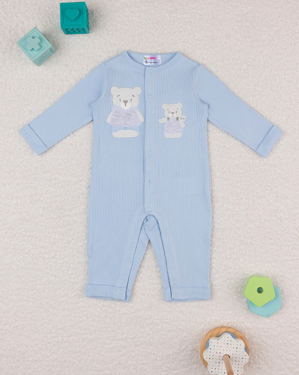 Tutina biimbo azzurra teddy organic cotton