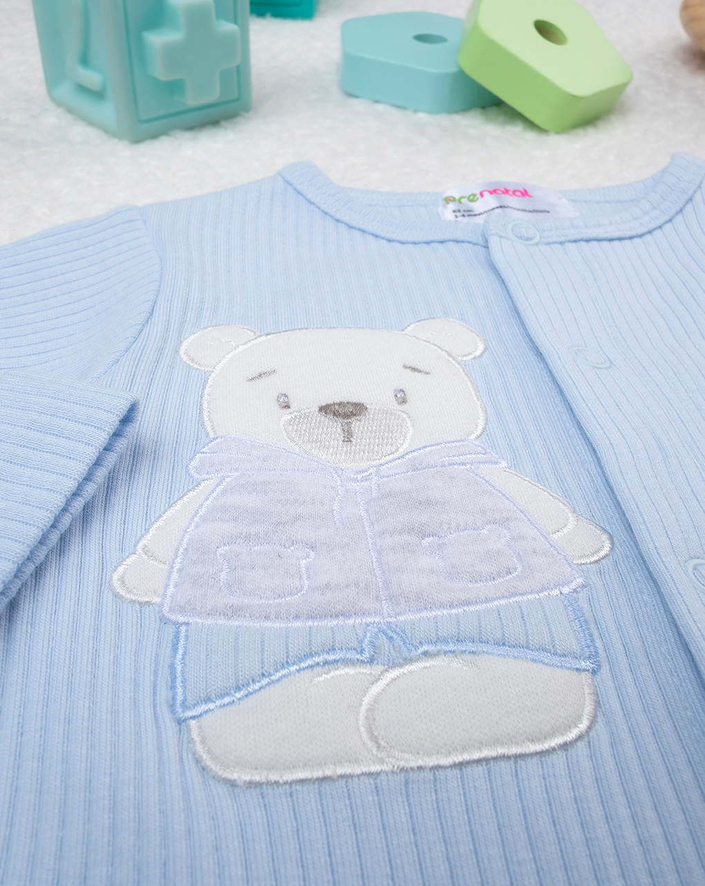 Tutina biimbo azzurra teddy organic cotton