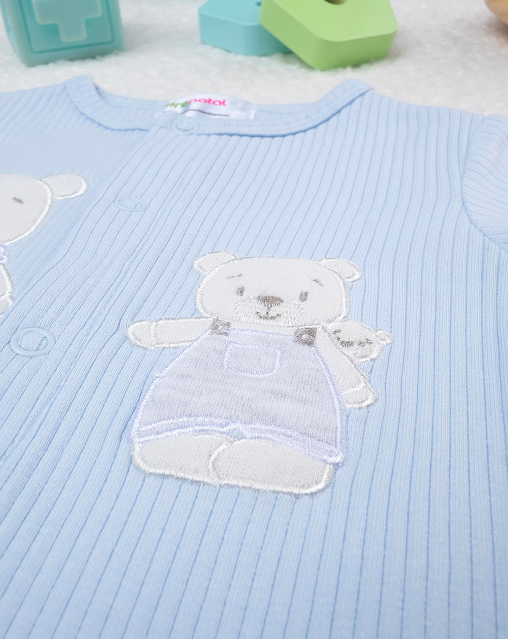 Tutina biimbo azzurra teddy organic cotton