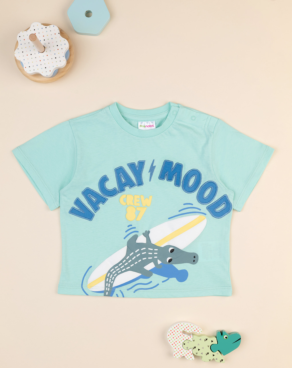 T-shirt azzurra bimbo "surf"