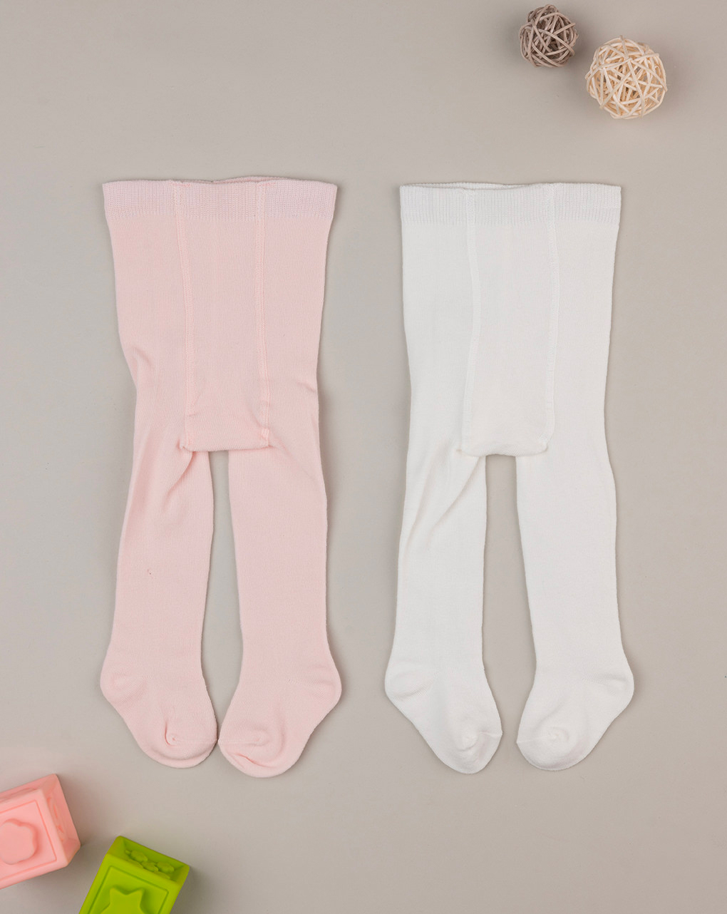 Pack 2 collant bimba rosa e bianco