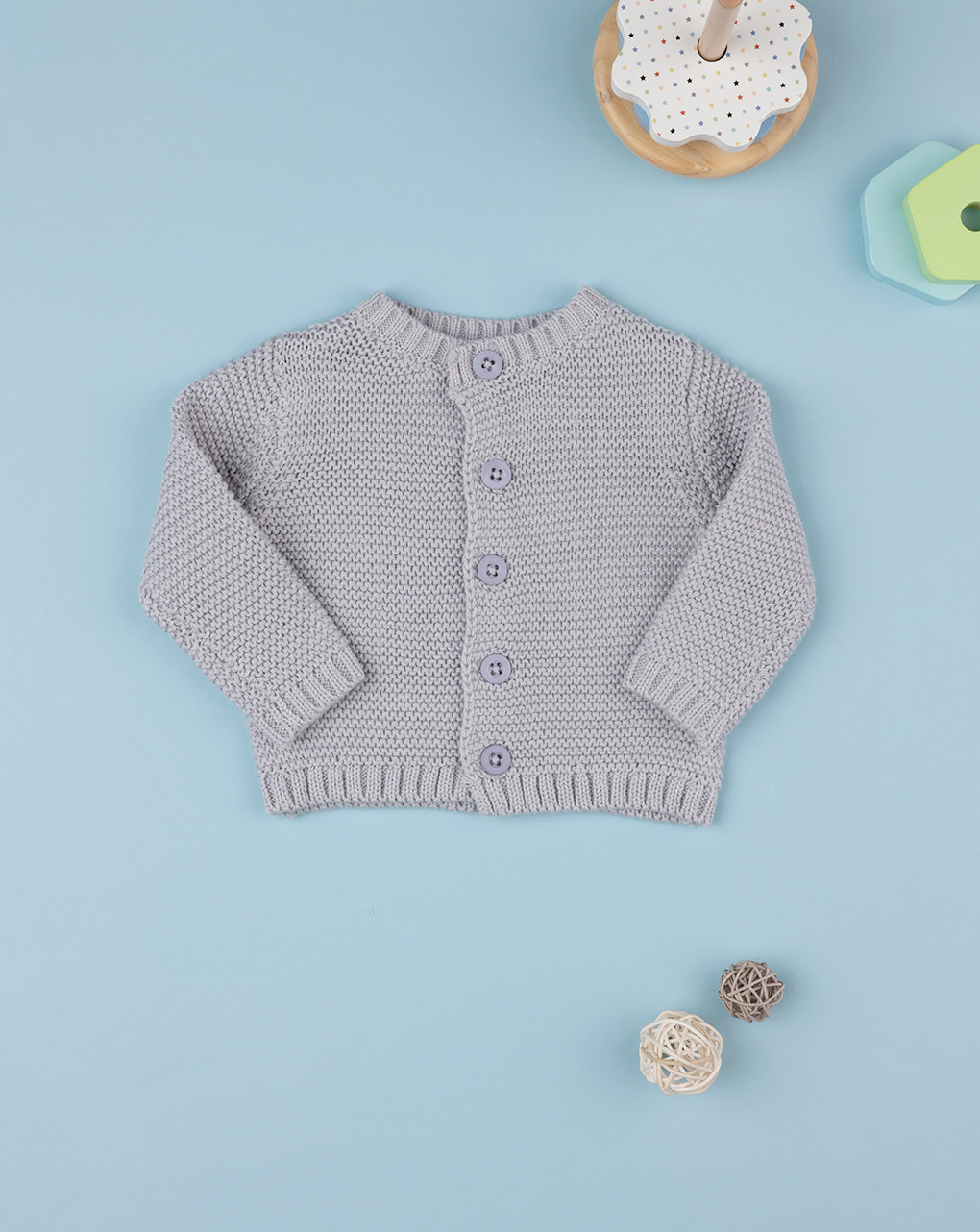 Basico cardigan bimbo grigio chiaro