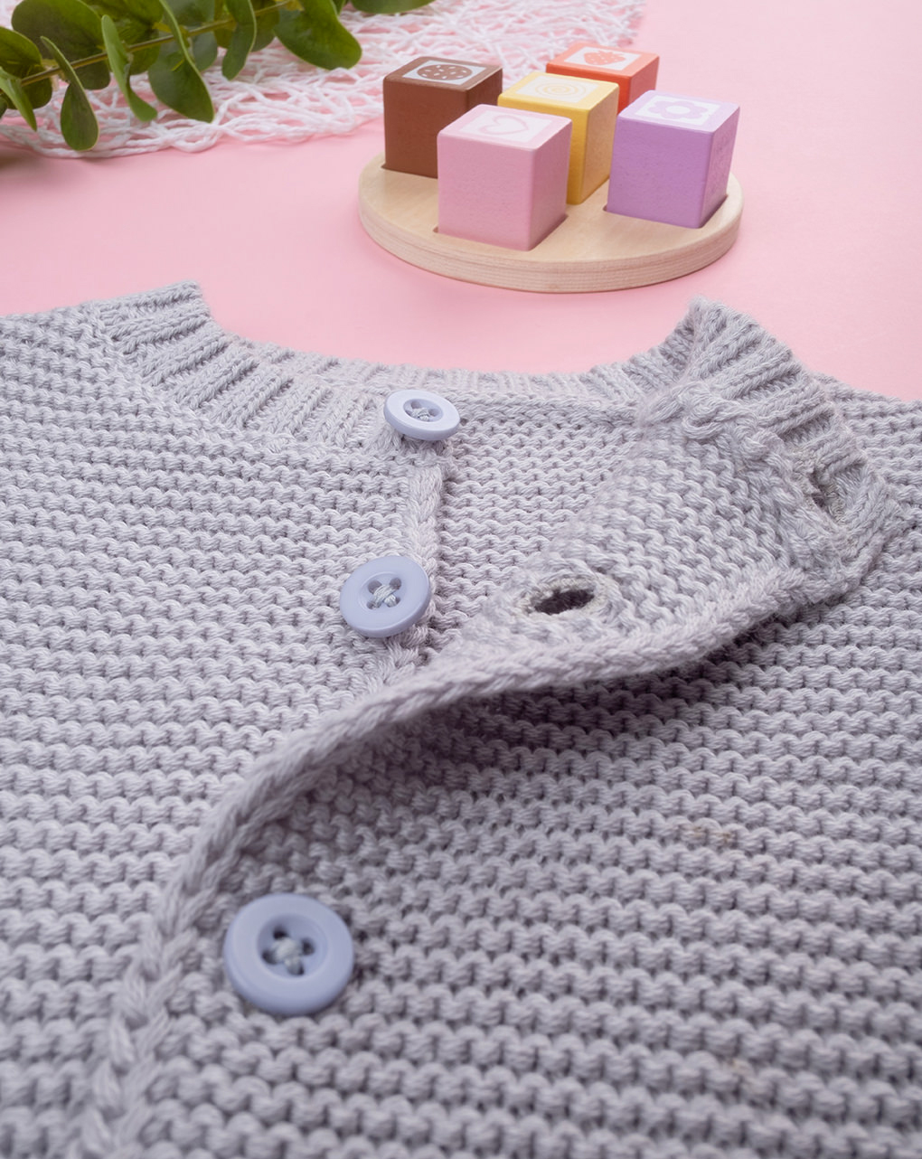 Basico cardigan bimbo grigio chiaro